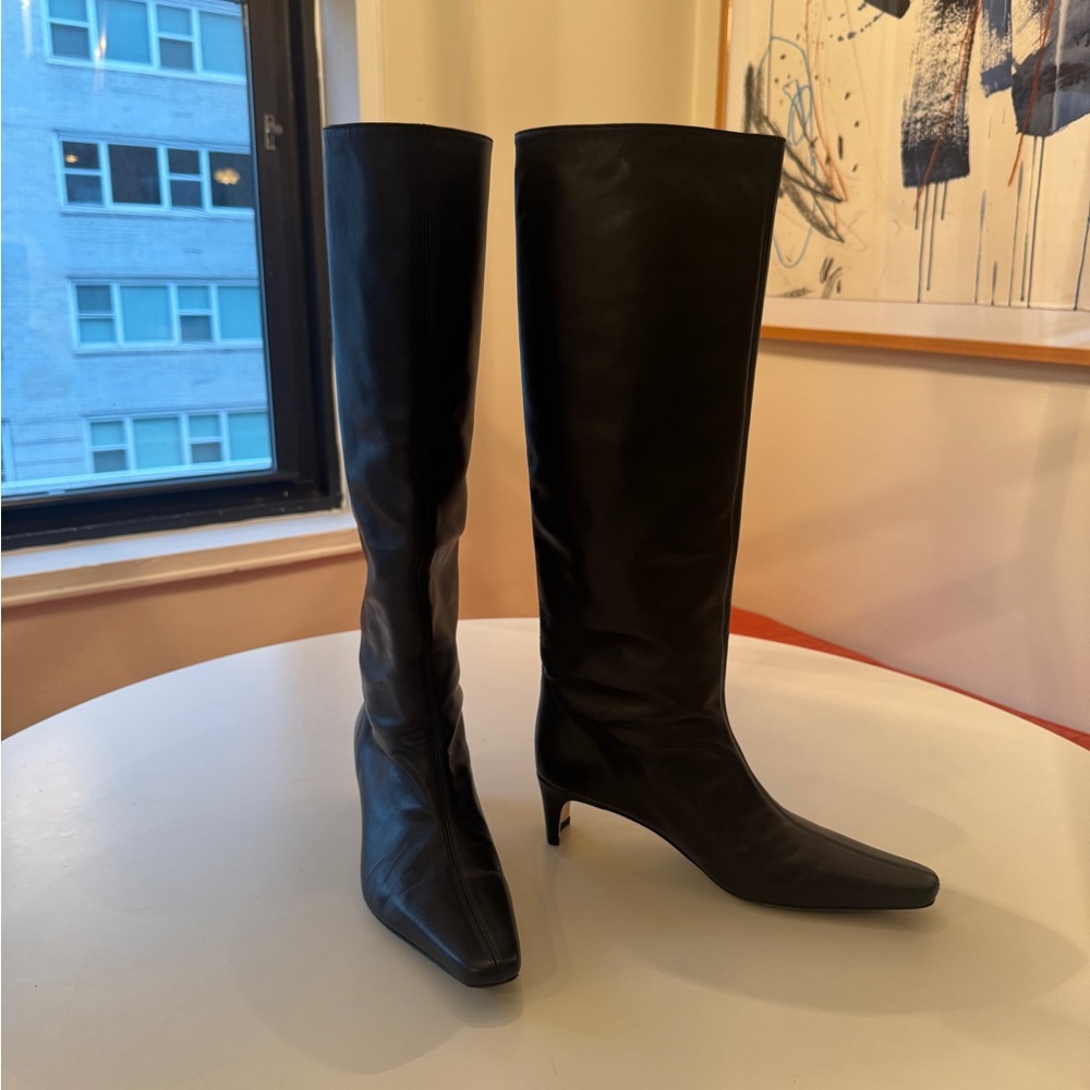 STAUD Elegant Black Heeled Boots